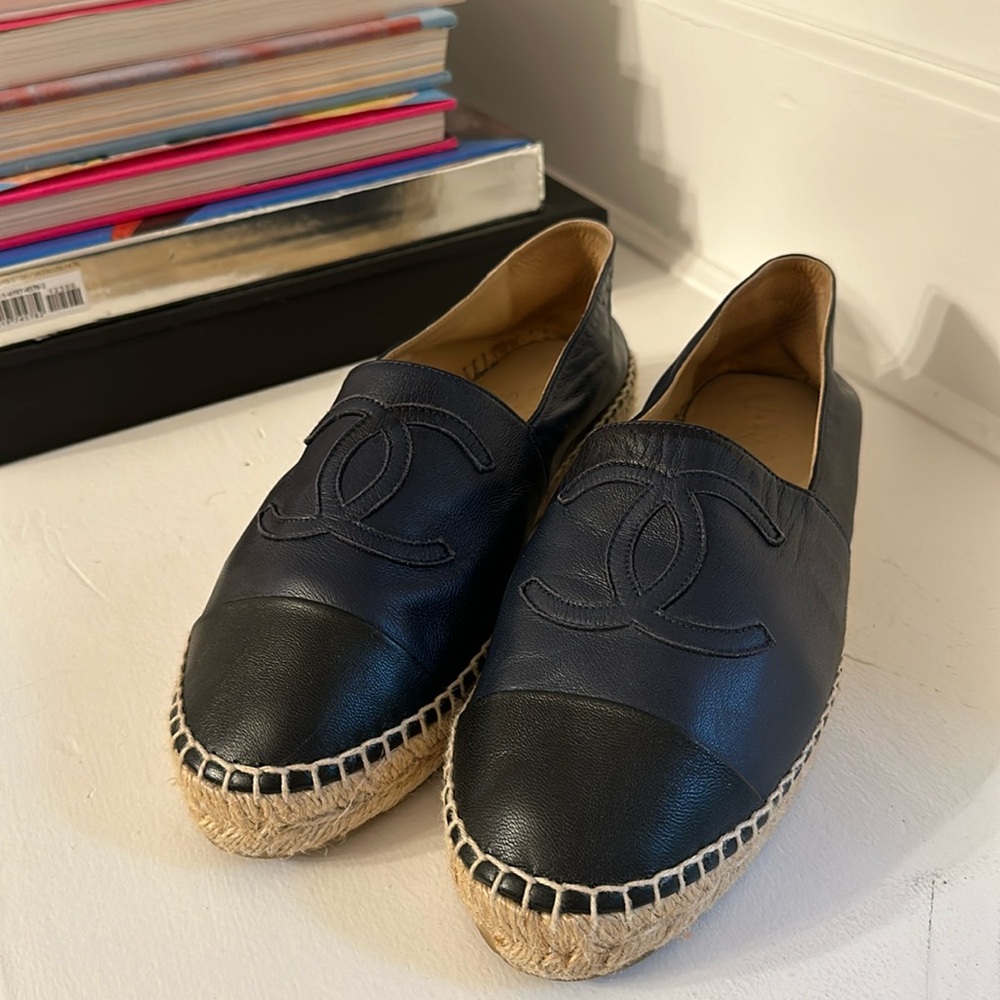 Chanel Navy and Black Espadrilles - 39